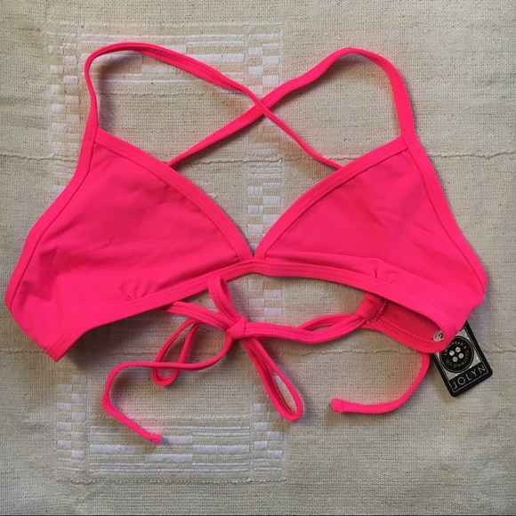 Jolyn Clothing Other - NWT Jolyn Triangle tie back bikini top hot pink L